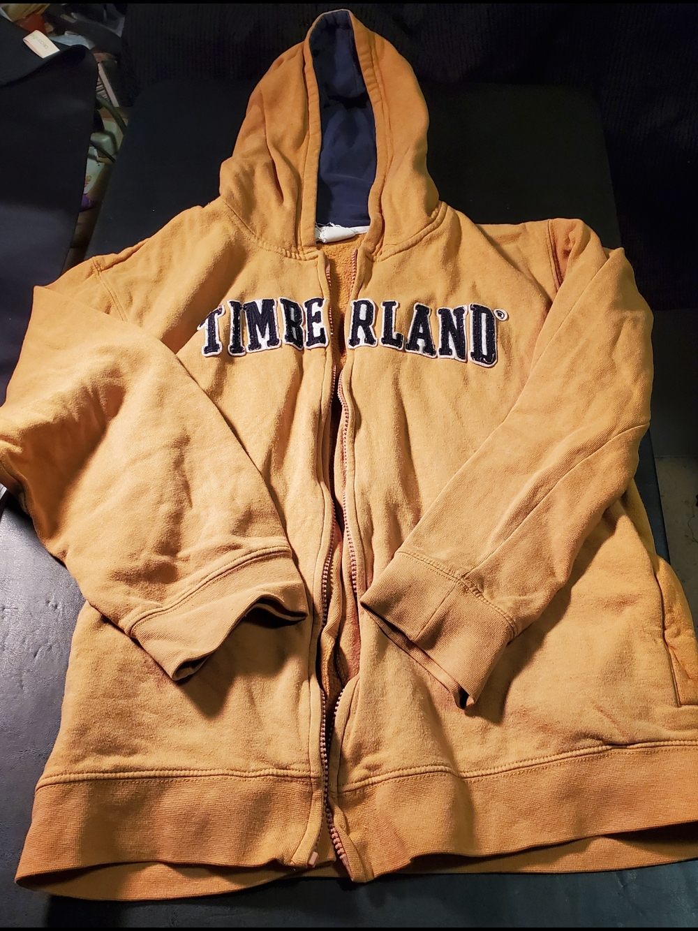 Timberland Men's Hooded Zip Jacket in Mustard Size Xl No Zipper